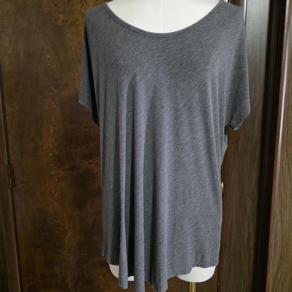 Lands' End Charcoal Short Sleeve Women's Tee